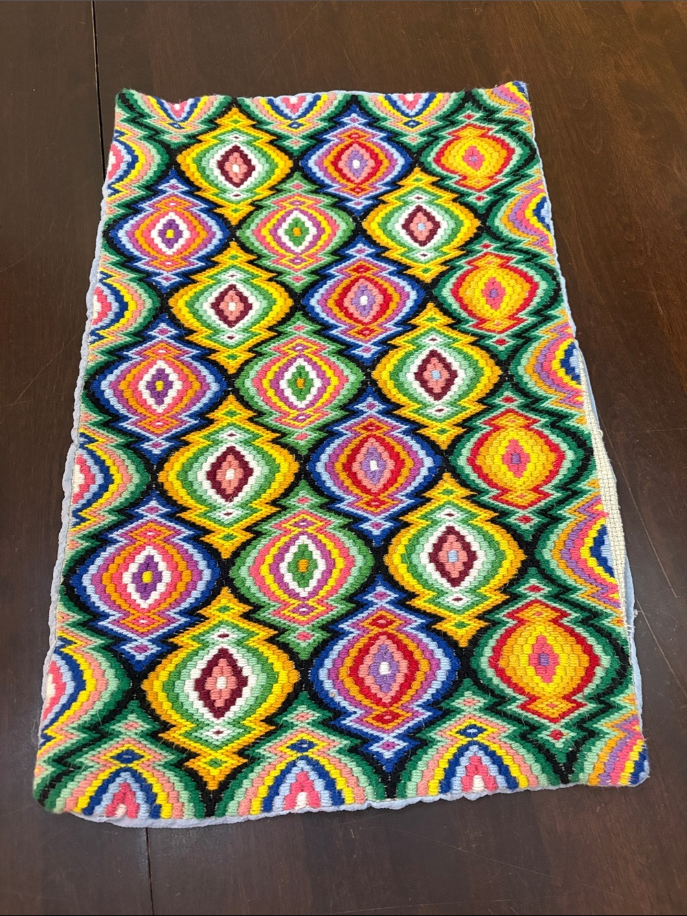 Bargello Needlework Pillow - unfinished